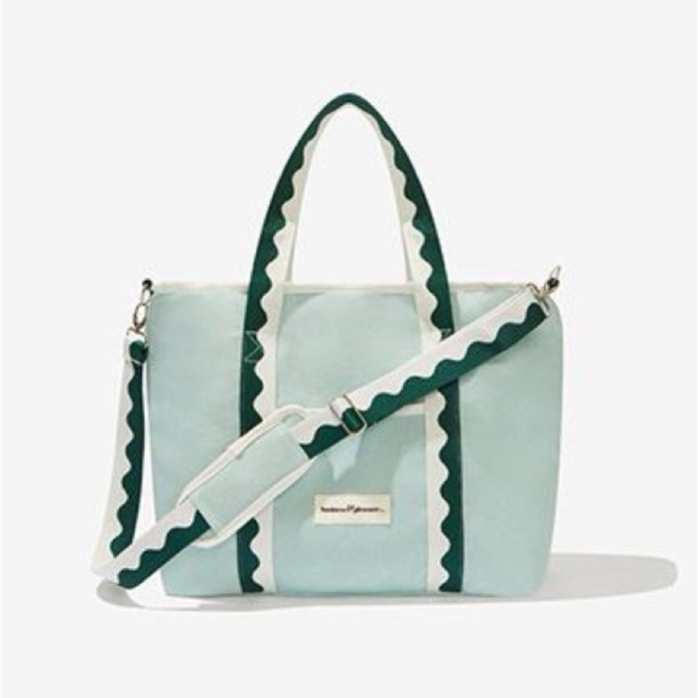 Stylish Women's Tote Bag in Mint and White